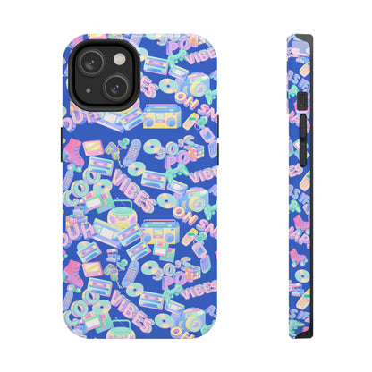 Retro Vibes Blue Tough Phone Cases