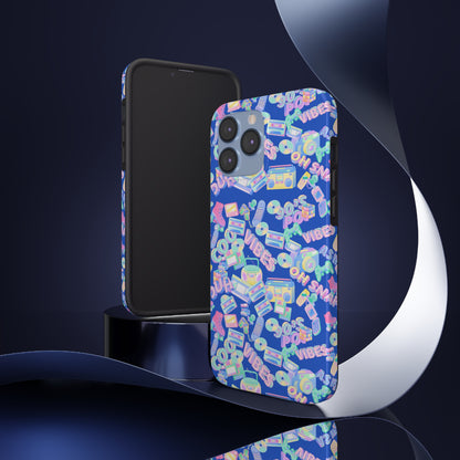 Retro Vibes Blue Tough Phone Cases