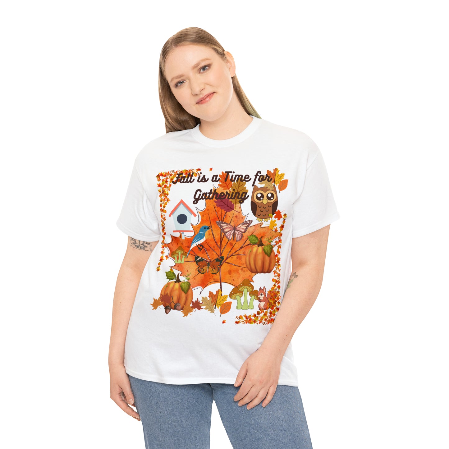 Fall Is A Time For Gathering Unisex Heavy Cotton Tee