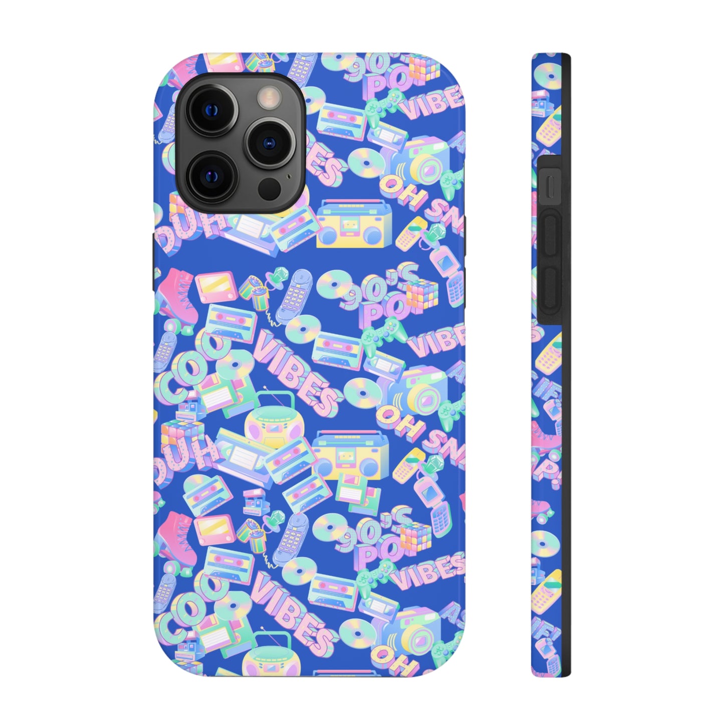 Retro Vibes Blue Tough Phone Cases