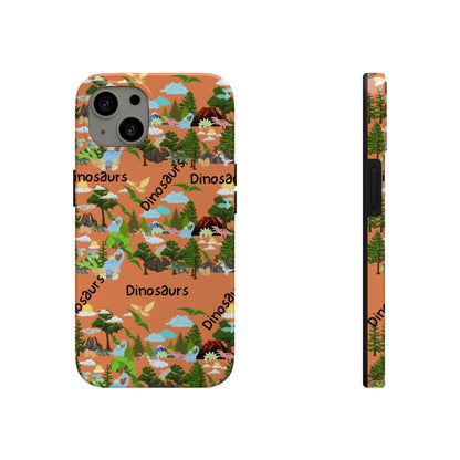 Dinosaurs Orange Tough Phone Cases