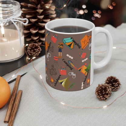 Camping Brown Ceramic Mug 11oz