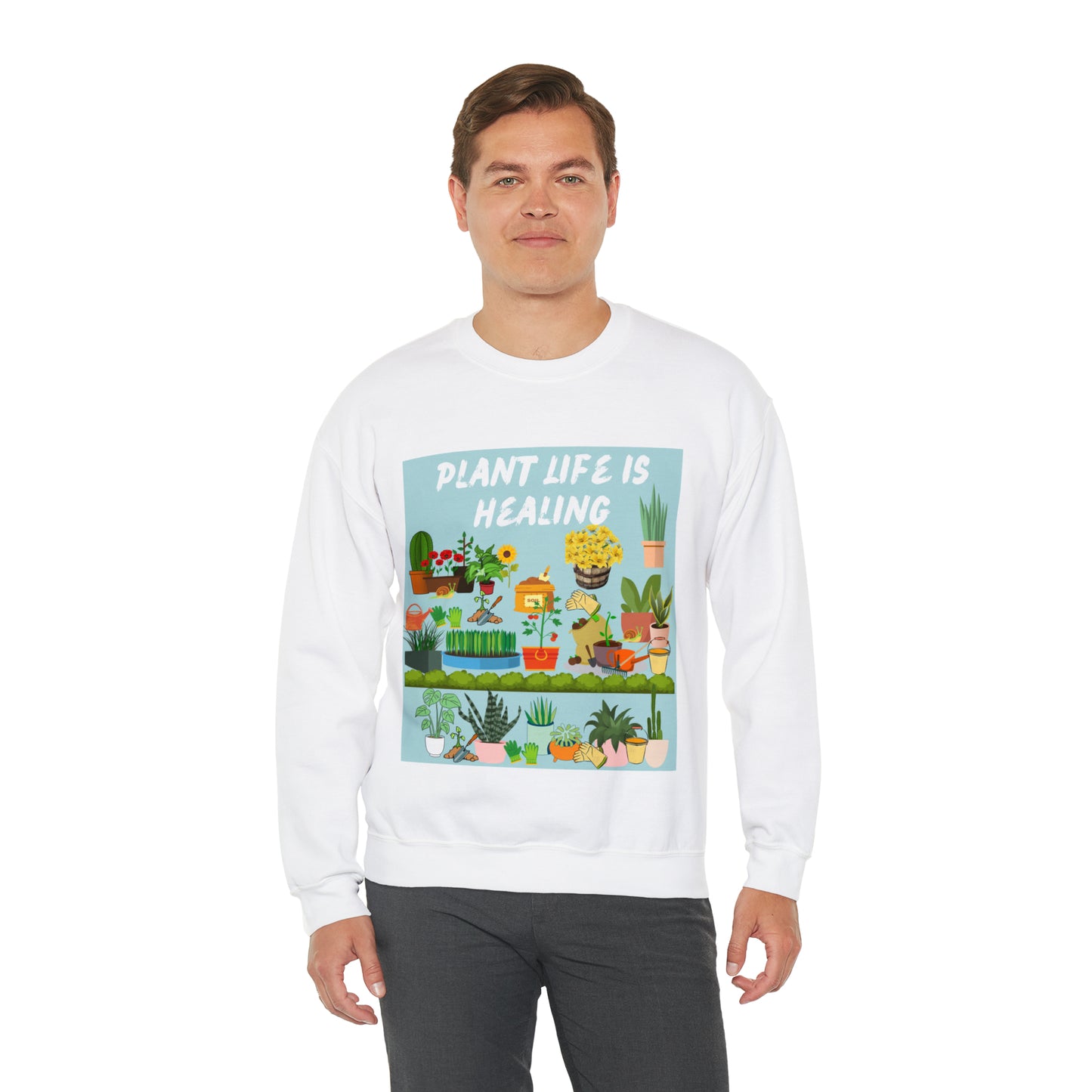 Plant Life Is Healing Unisex Heavy Blend™ Crewneck Sweatshirt