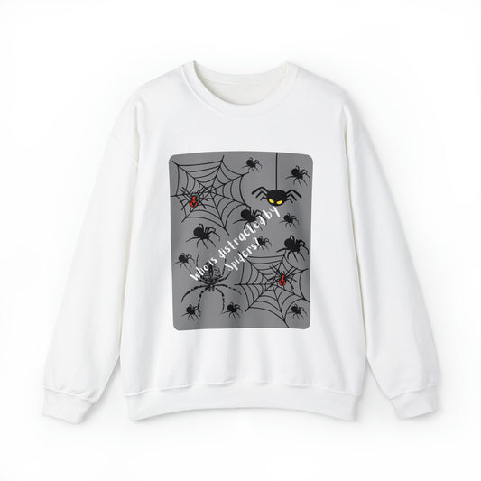 Who is Distracted By Spiders? Unisex Heavy Blend™ Crewneck Sweatshirt