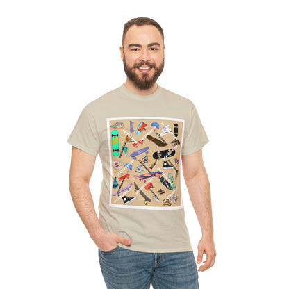 Skateboarding Beige Ground Unisex Heavy Cotton Tee