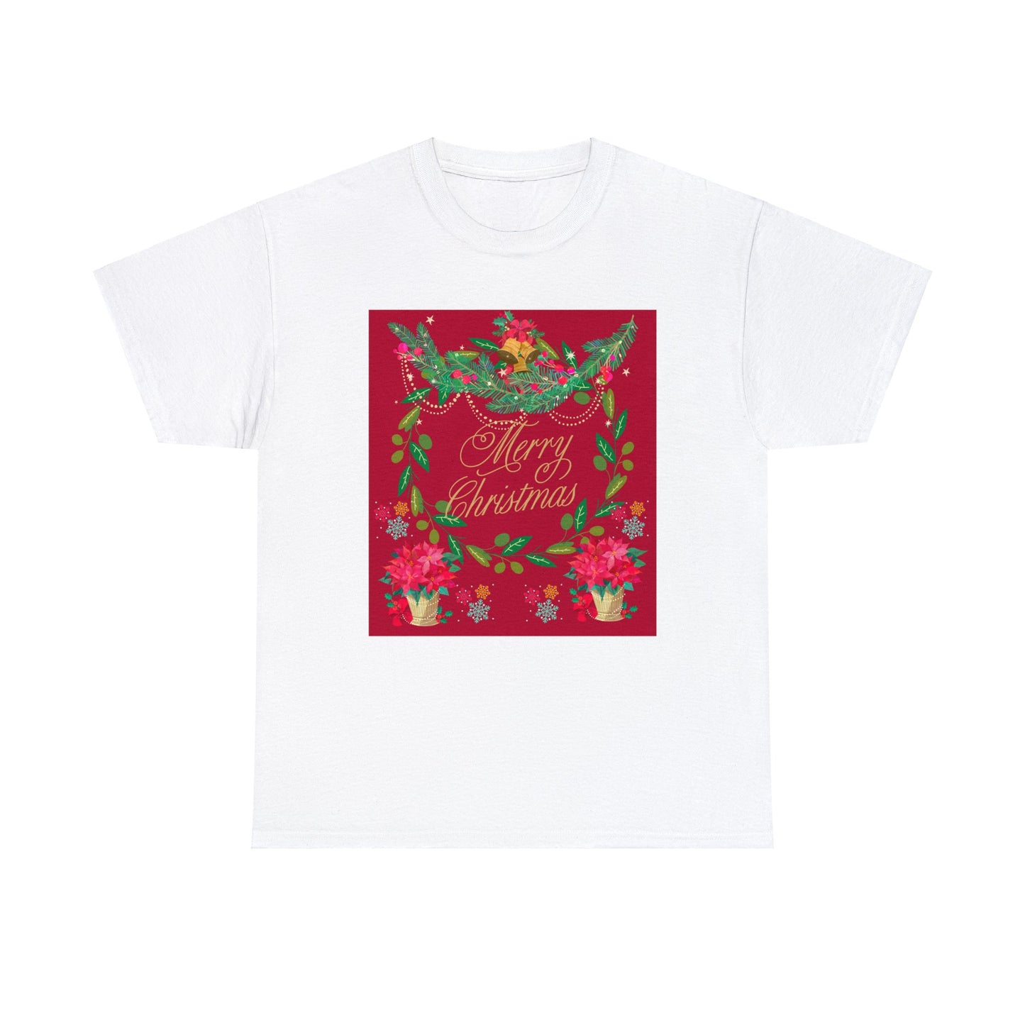 Merry Christmas Garland Unisex Heavy Cotton Tee