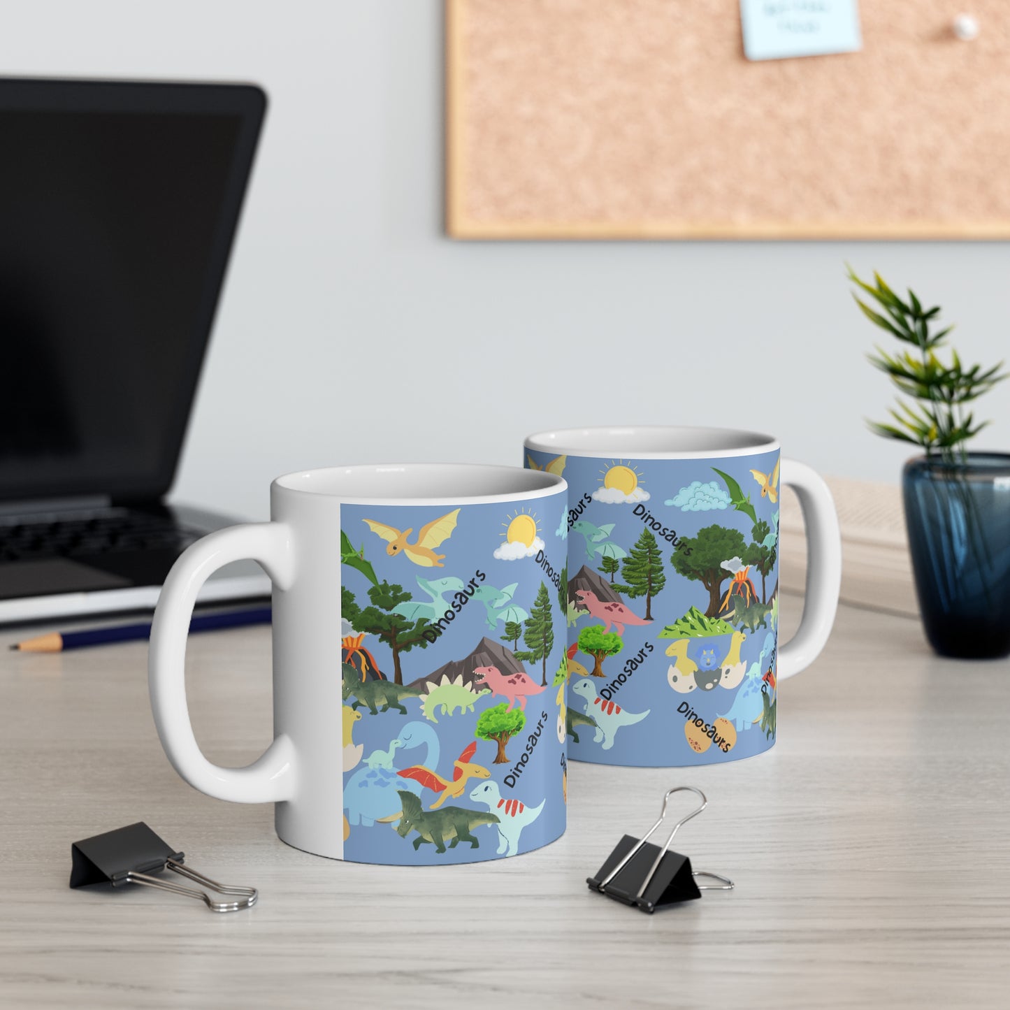 Dinosaurs Blue Ceramic Mug 11oz