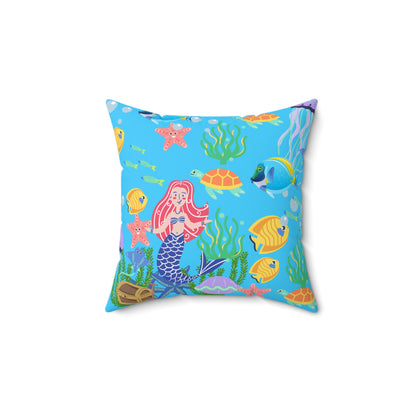 Hidden Treasures Turq Spun Polyester Square Pillow