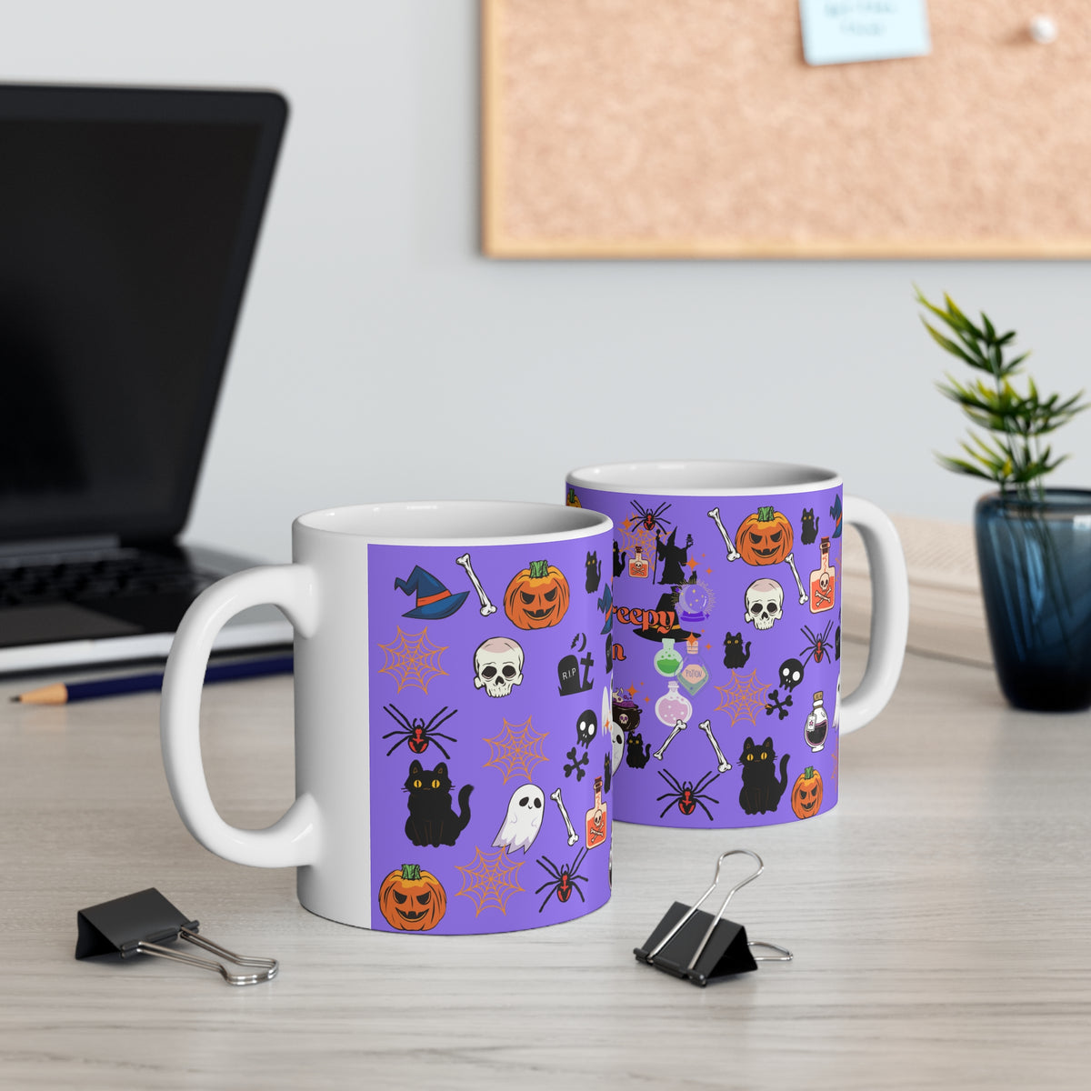 Spooky Creepy Season Purple Ceramic Mug 11oz