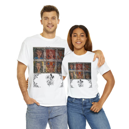 Vintage with comic art Unisex Heavy Cotton Tee