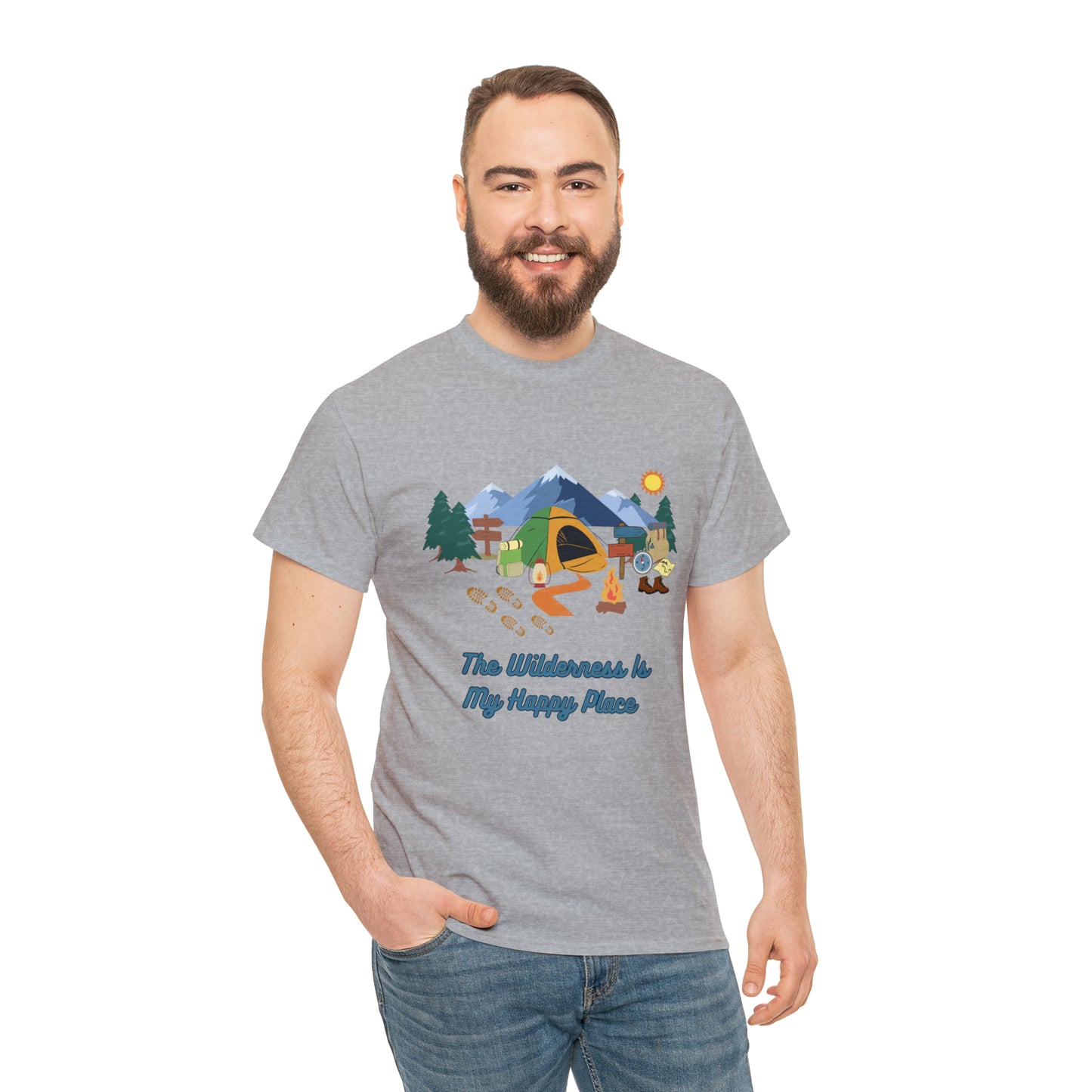 The Wilderness is My Happy Place Unisex Heavy Cotton Tee