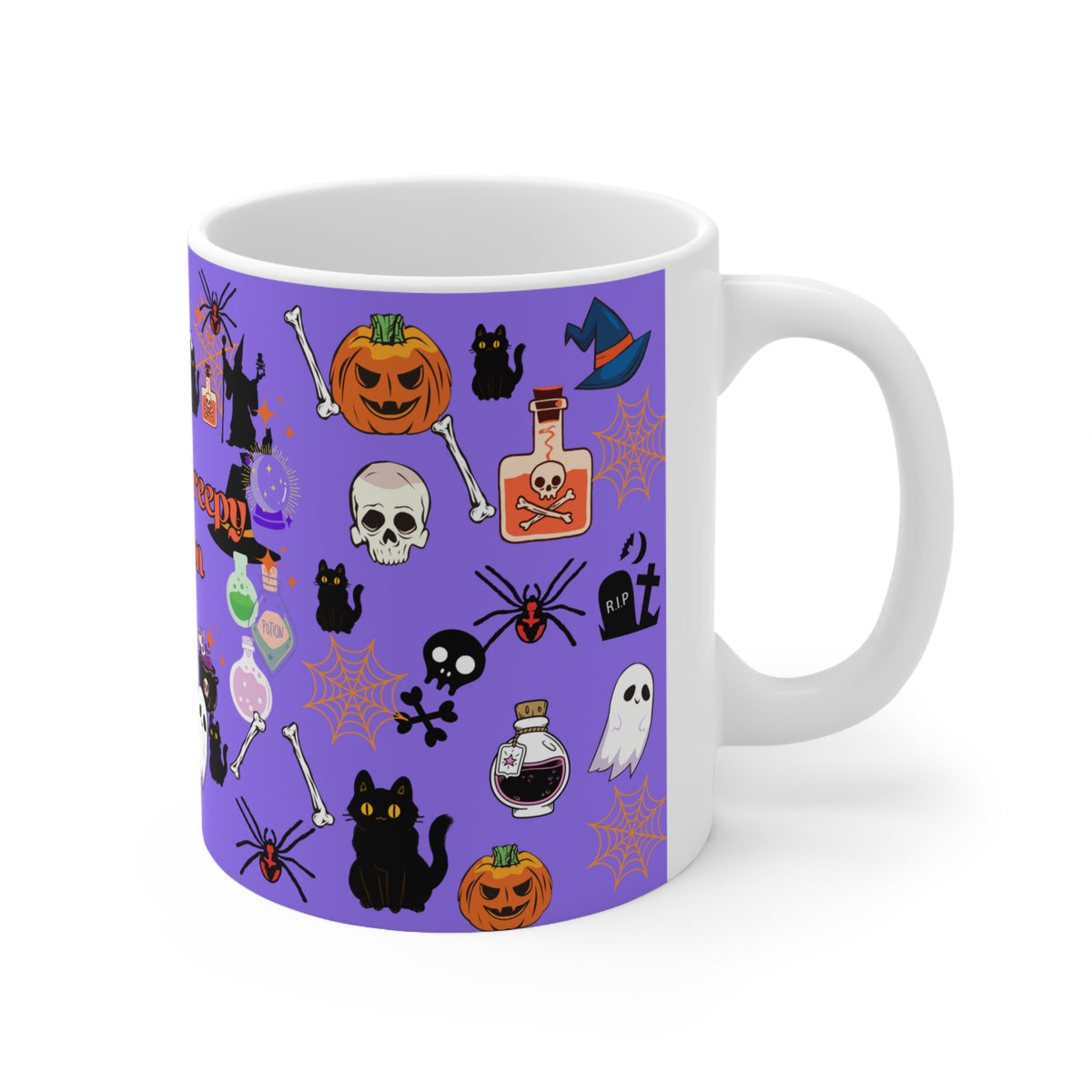 Spooky Creepy Season Purple Ceramic Mug 11oz