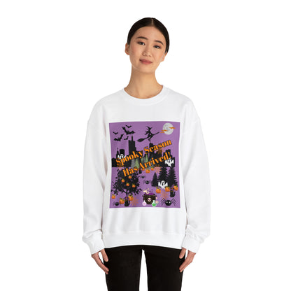 Spooky Season Has Arrived Purple Unisex Heavy Blend™ Crewneck Sweatshirt