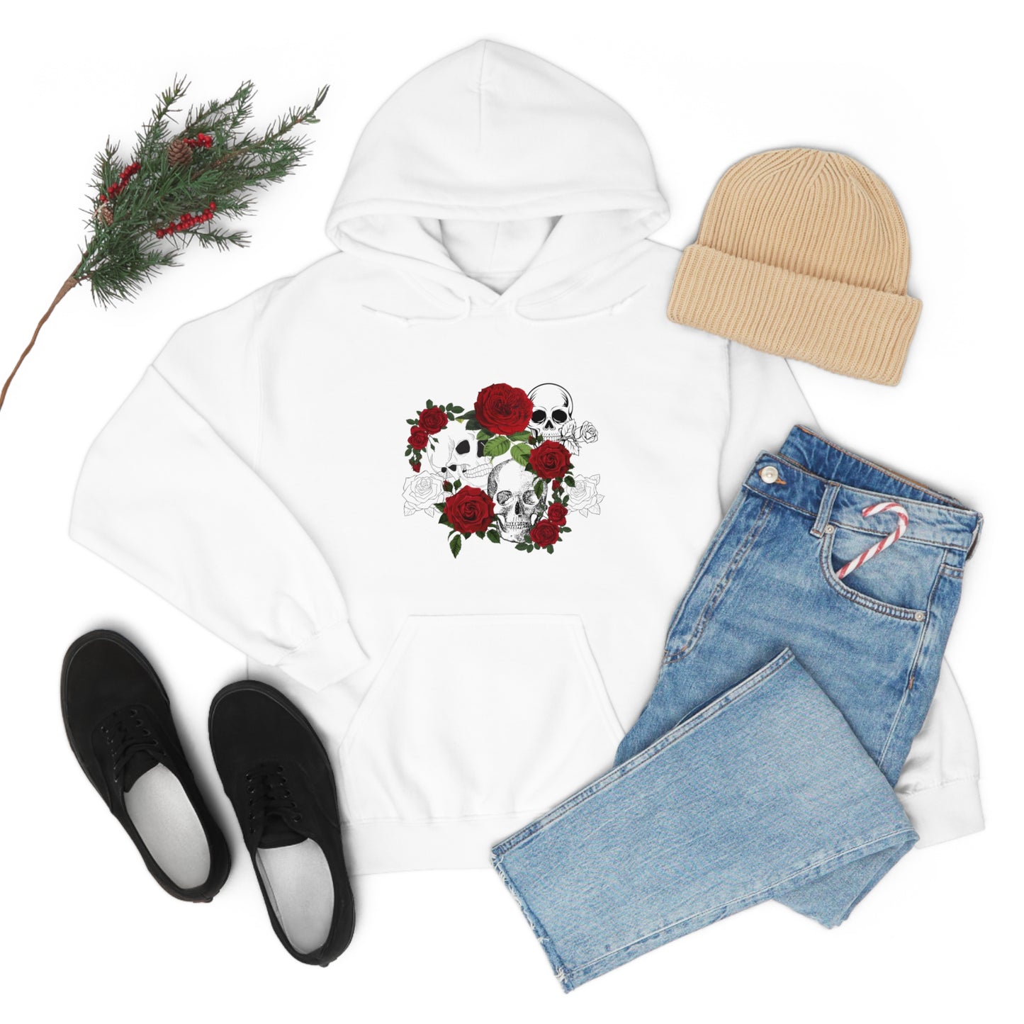 Skull and Roses Unisex Heavy Blend™ Hooded Sweatshirt