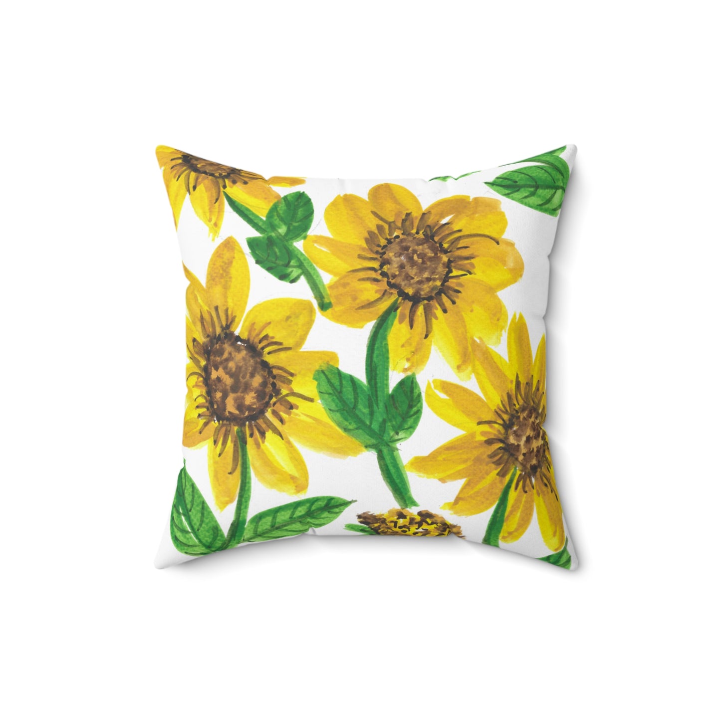 Sunflower Spun Polyester Square Pillow