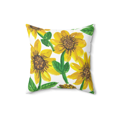 Sunflower Spun Polyester Square Pillow