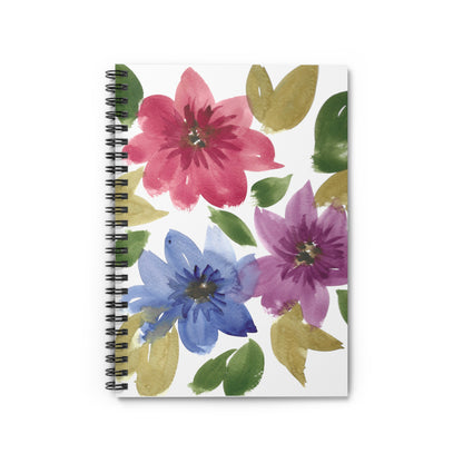 Abstract Floral Spiral Notebook - Ruled Line