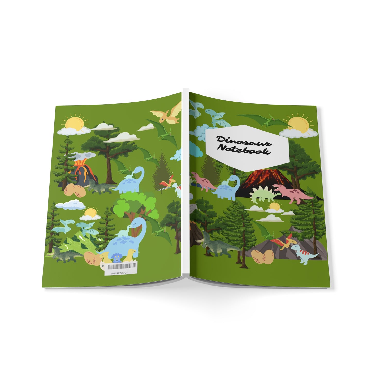 Dinosaur Softcover Notebook Green, A5