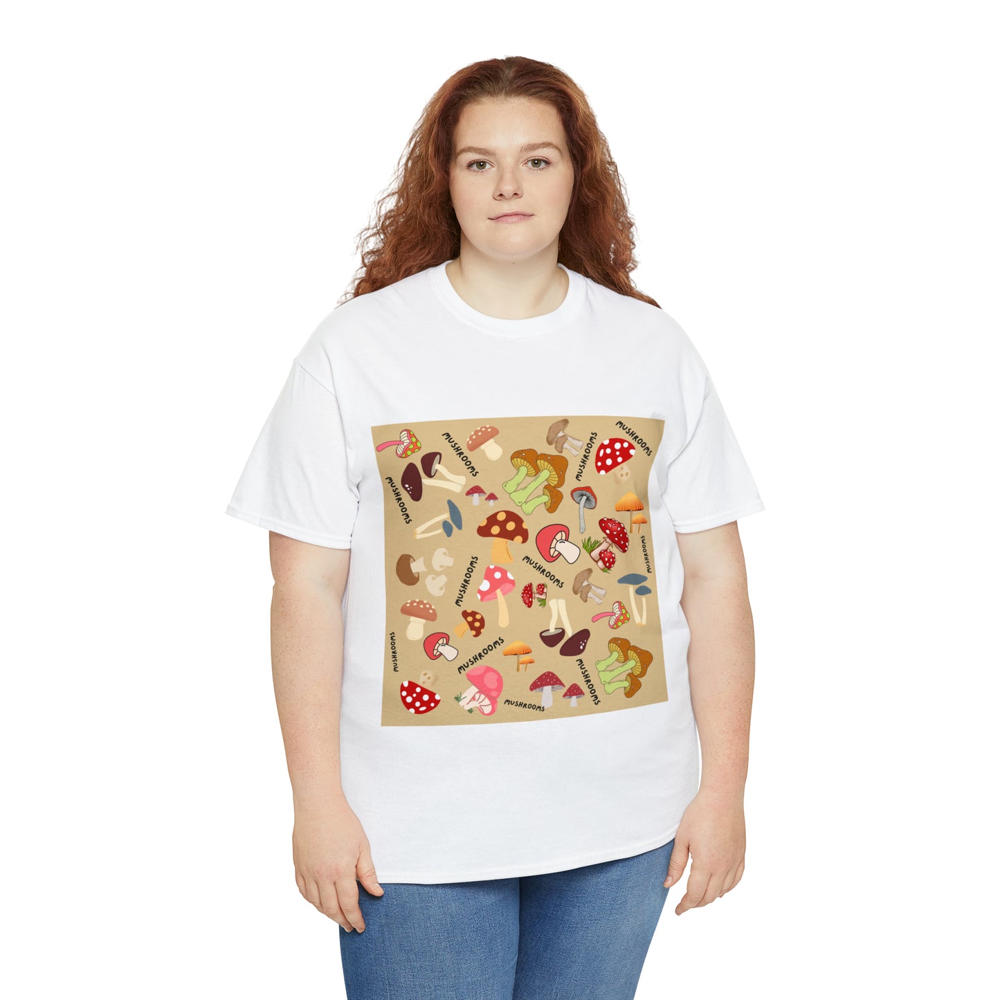 Mushroom Design Unisex Heavy Cotton Tee