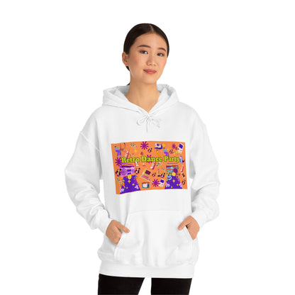 Retro Dance Party Orange Ground Unisex Heavy Blend™ Hooded Sweatshirt