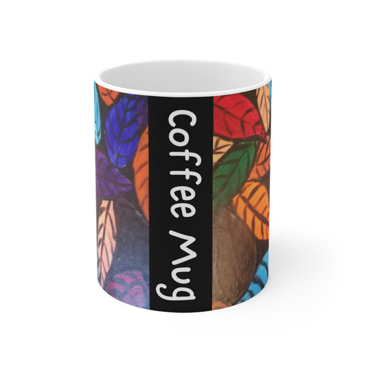 Leaf Design Ceramic Mug 11oz