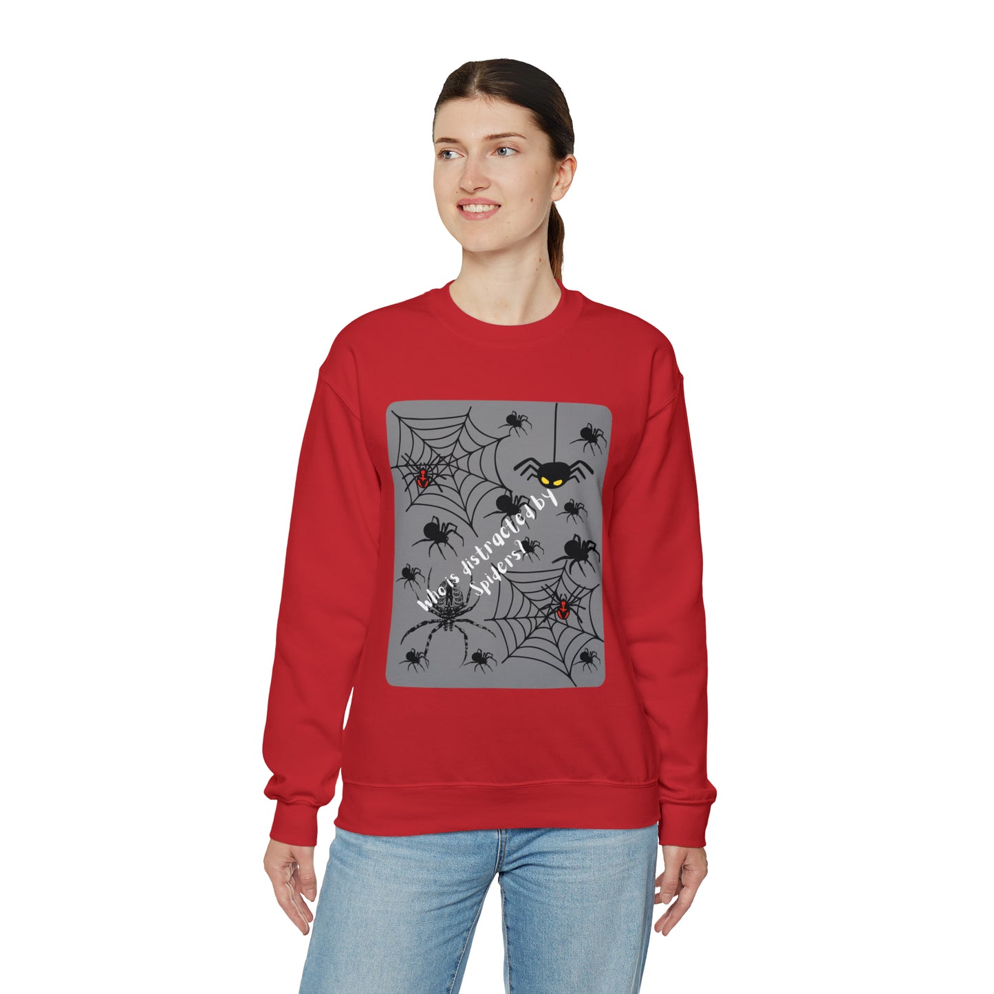 Who is Distracted By Spiders? Unisex Heavy Blend™ Crewneck Sweatshirt