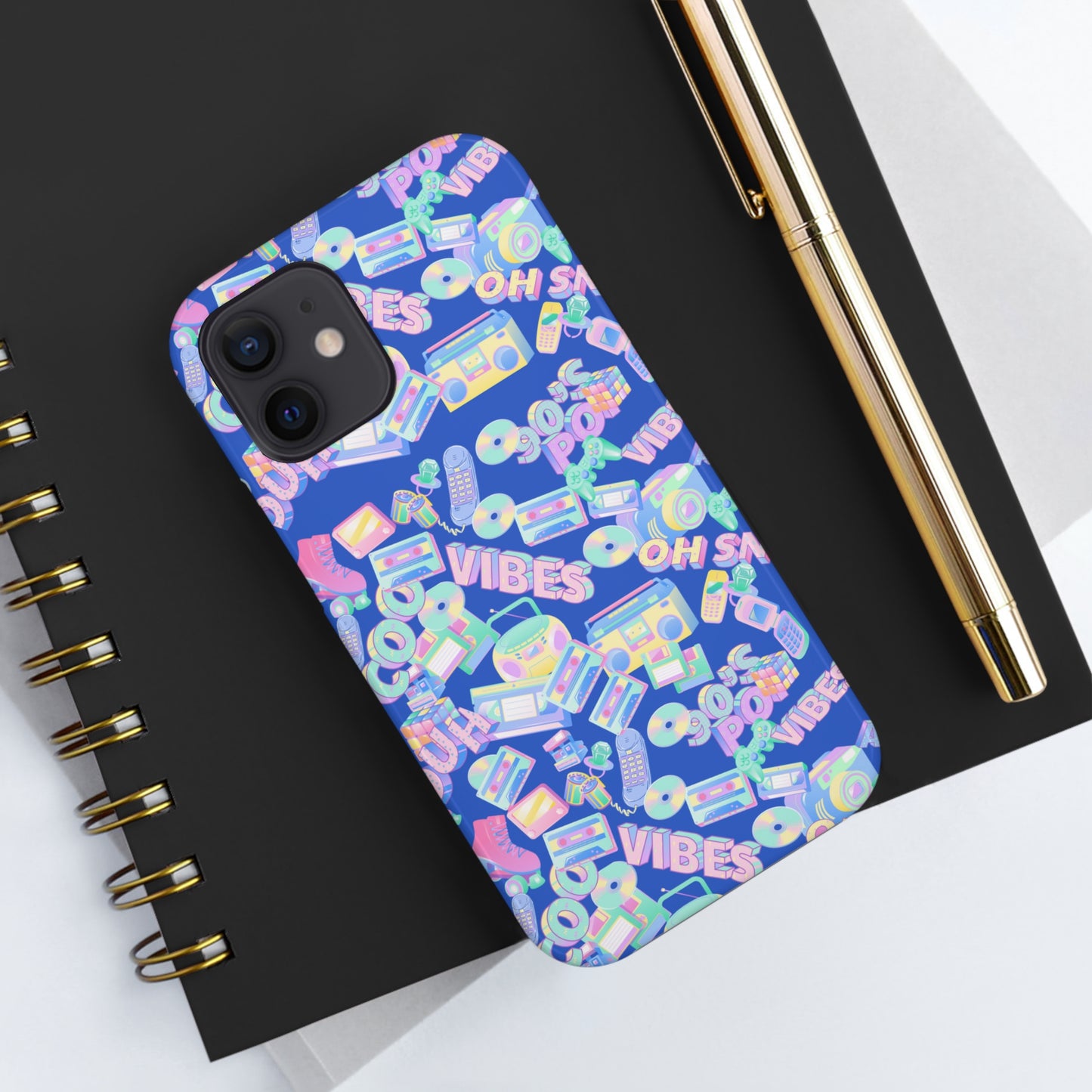 Retro Vibes Blue Tough Phone Cases