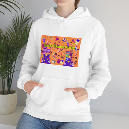 Retro Dance Party Orange Ground Unisex Heavy Blend™ Hooded Sweatshirt