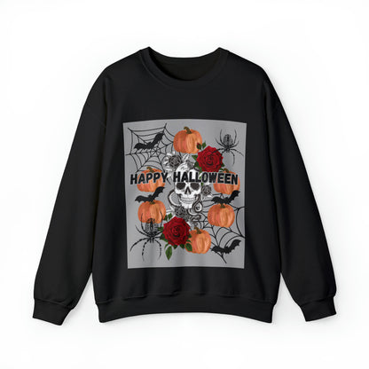 Happy Halloween Grey Ground Unisex Heavy Blend™ Crewneck Sweatshirt