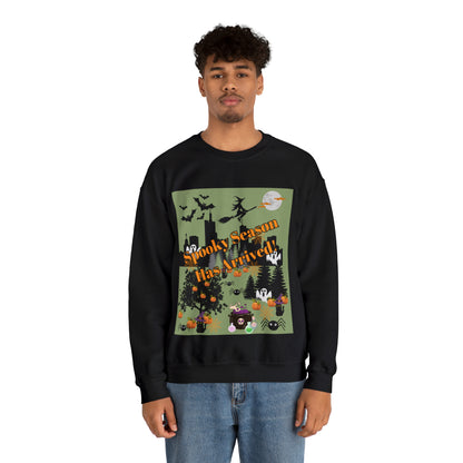 Spooky Season Has Arrived Green Unisex Heavy Blend™ Crewneck Sweatshirt