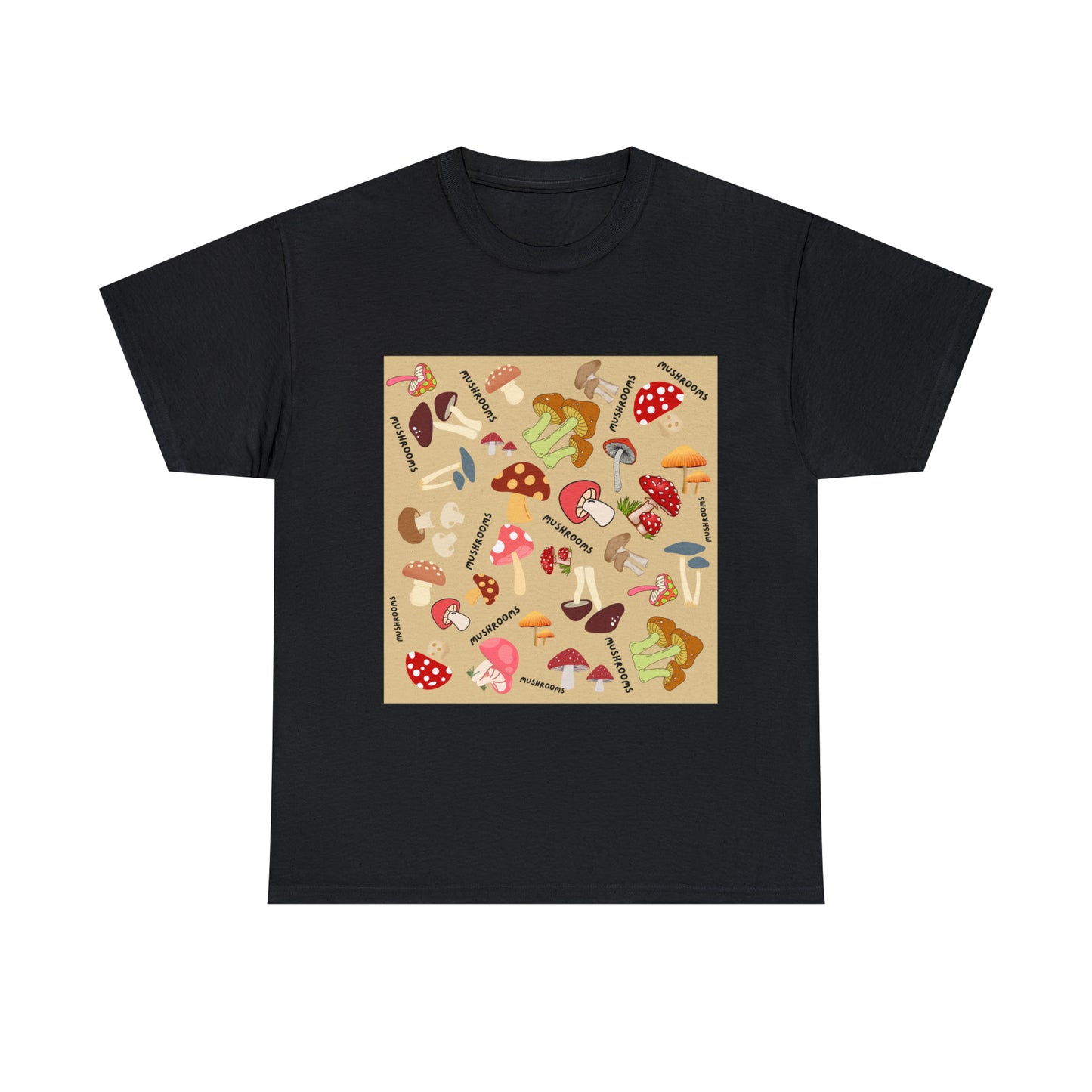 Mushroom Design Unisex Heavy Cotton Tee