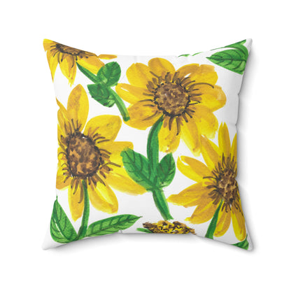 Sunflower Spun Polyester Square Pillow