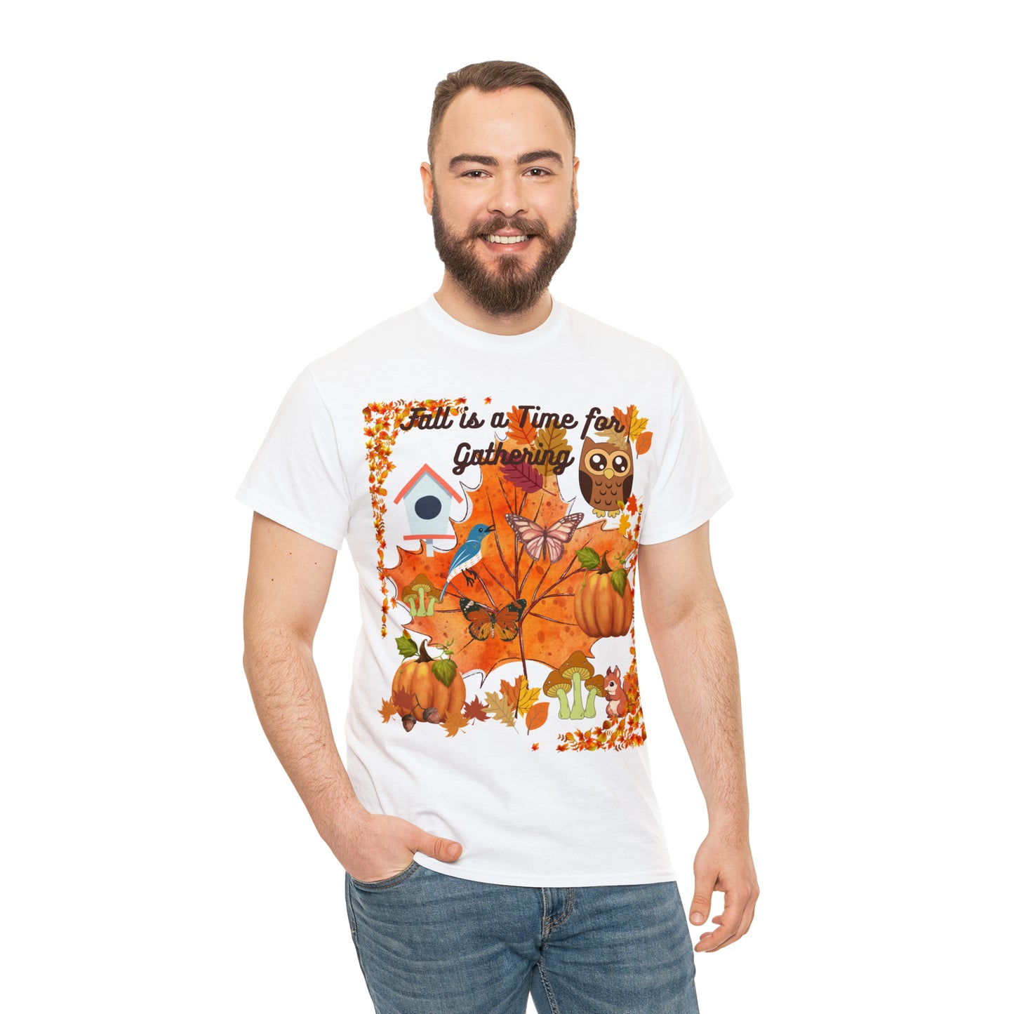 Fall Is A Time For Gathering Unisex Heavy Cotton Tee