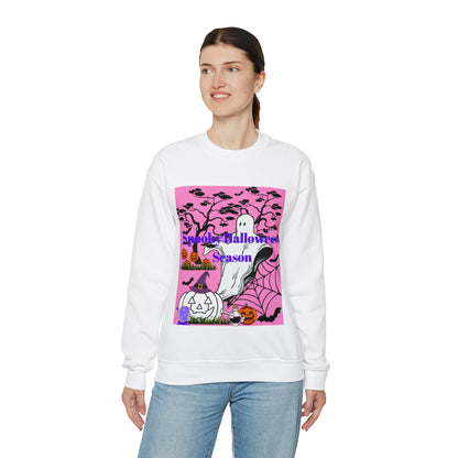 Spooky Halloween Season Pink Unisex Heavy Blend™ Crewneck Sweatshirt