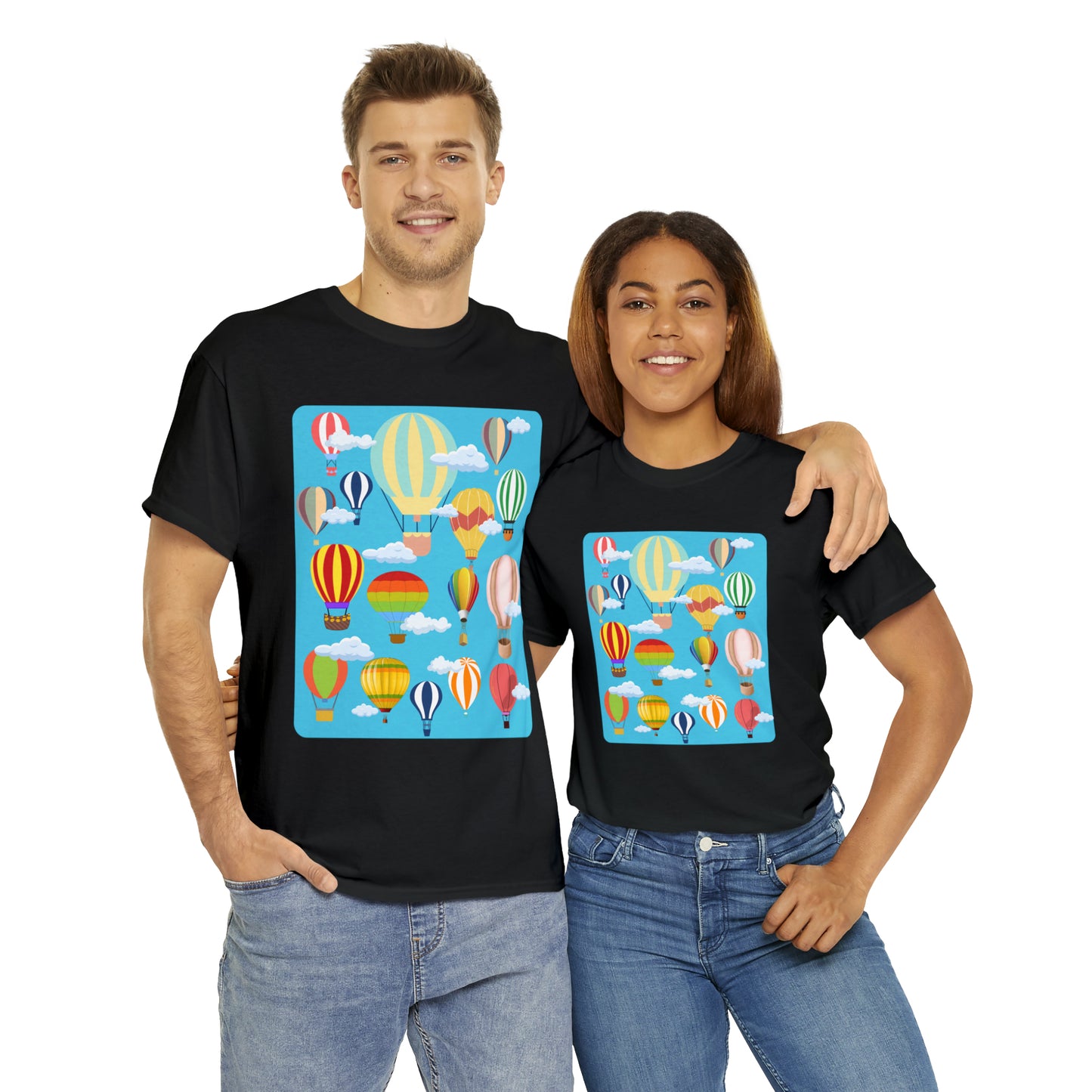 Hot Air Balloons Unisex Heavy Cotton Tee