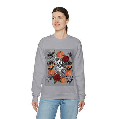 Happy Halloween Grey Ground Unisex Heavy Blend™ Crewneck Sweatshirt