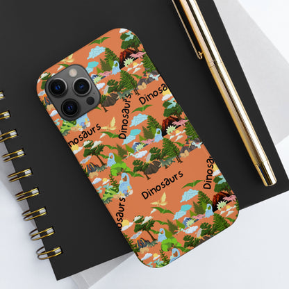 Dinosaurs Orange Tough Phone Cases