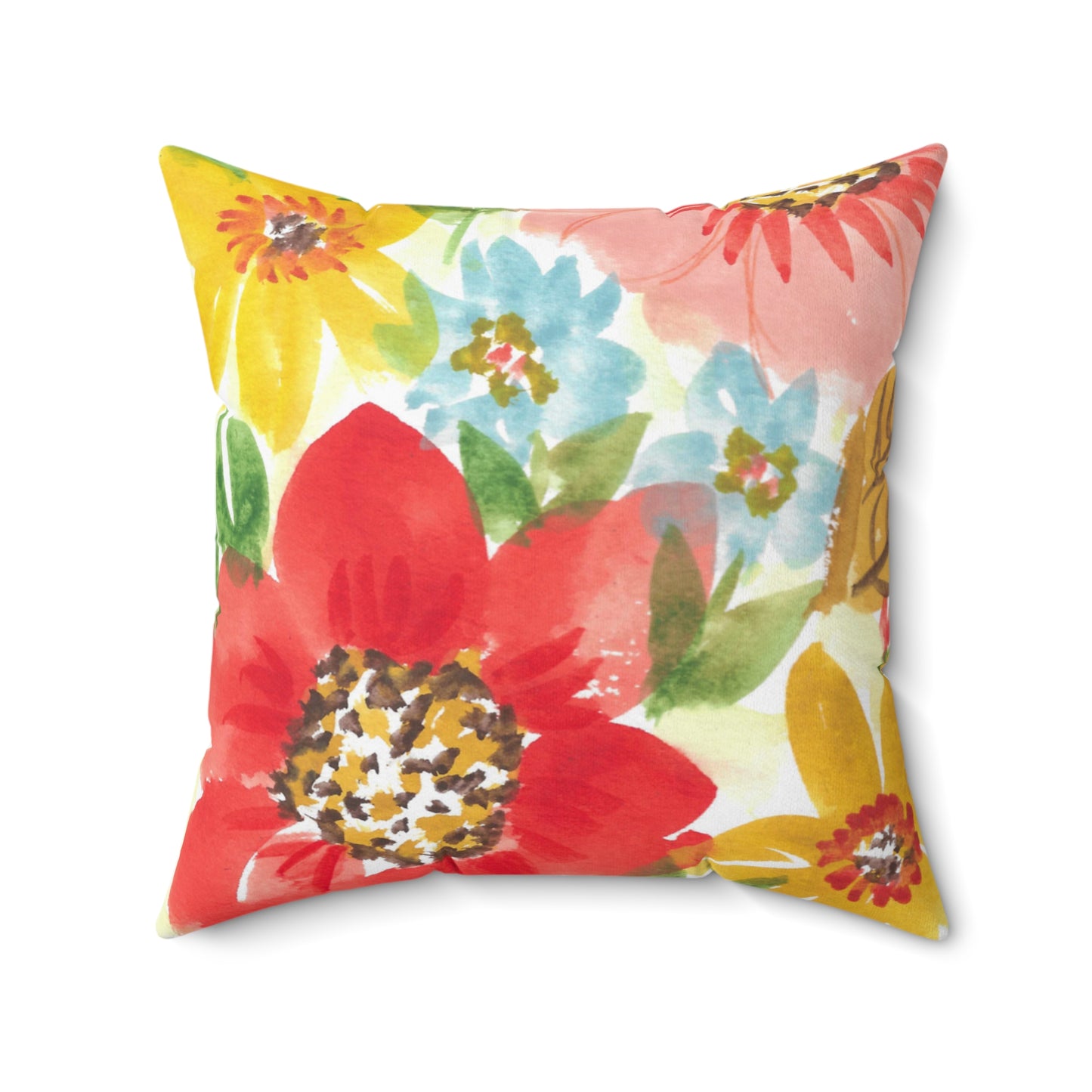 Fun Floral Bouquet Spun Polyester Square Pillow