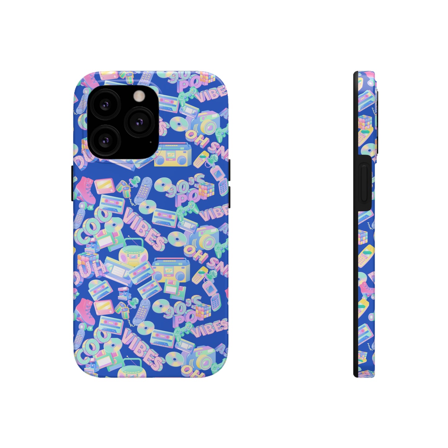 Retro Vibes Blue Tough Phone Cases