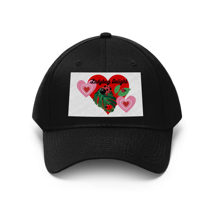 Ladybug Delight White Ground Unisex Twill Hat