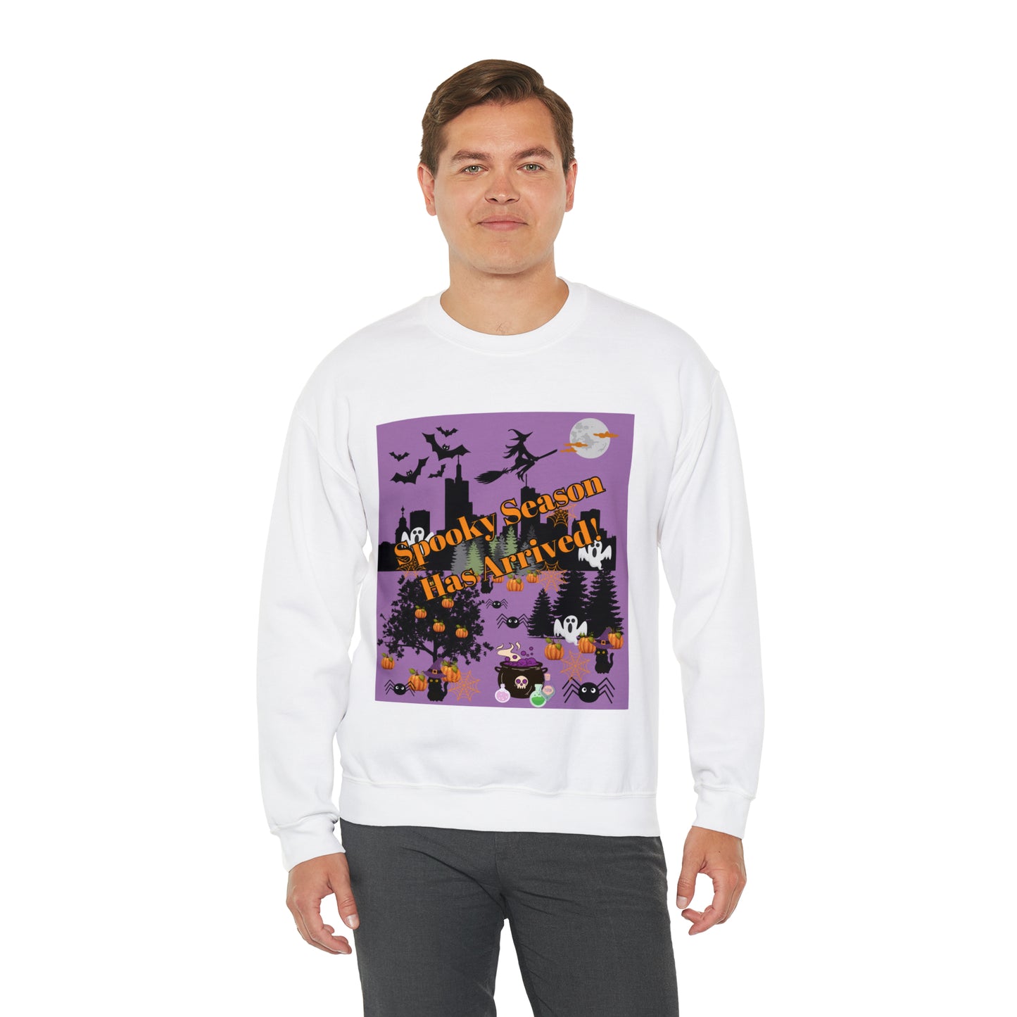 Spooky Season Has Arrived Purple Unisex Heavy Blend™ Crewneck Sweatshirt