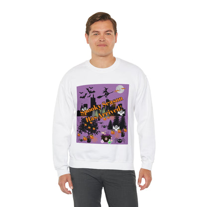 Spooky Season Has Arrived Purple Unisex Heavy Blend™ Crewneck Sweatshirt