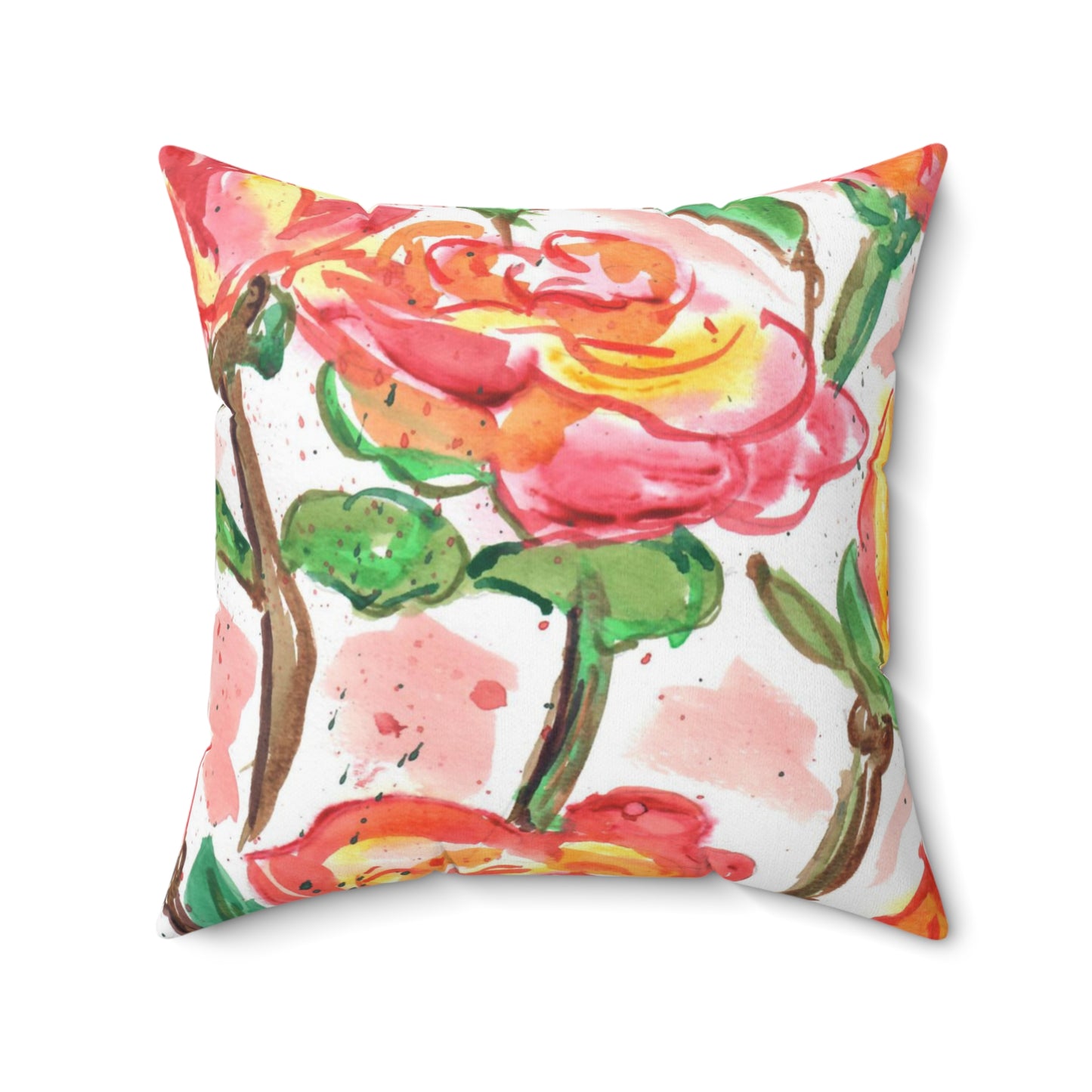 Abstract Rose Design, Spun Polyester Square Pillow