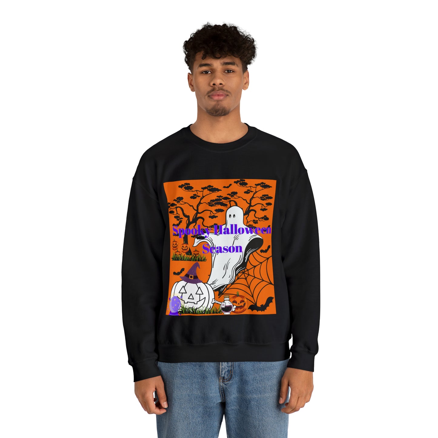 Spooky Halloween Season Orange Unisex Heavy Blend™ Crewneck Sweatshirt