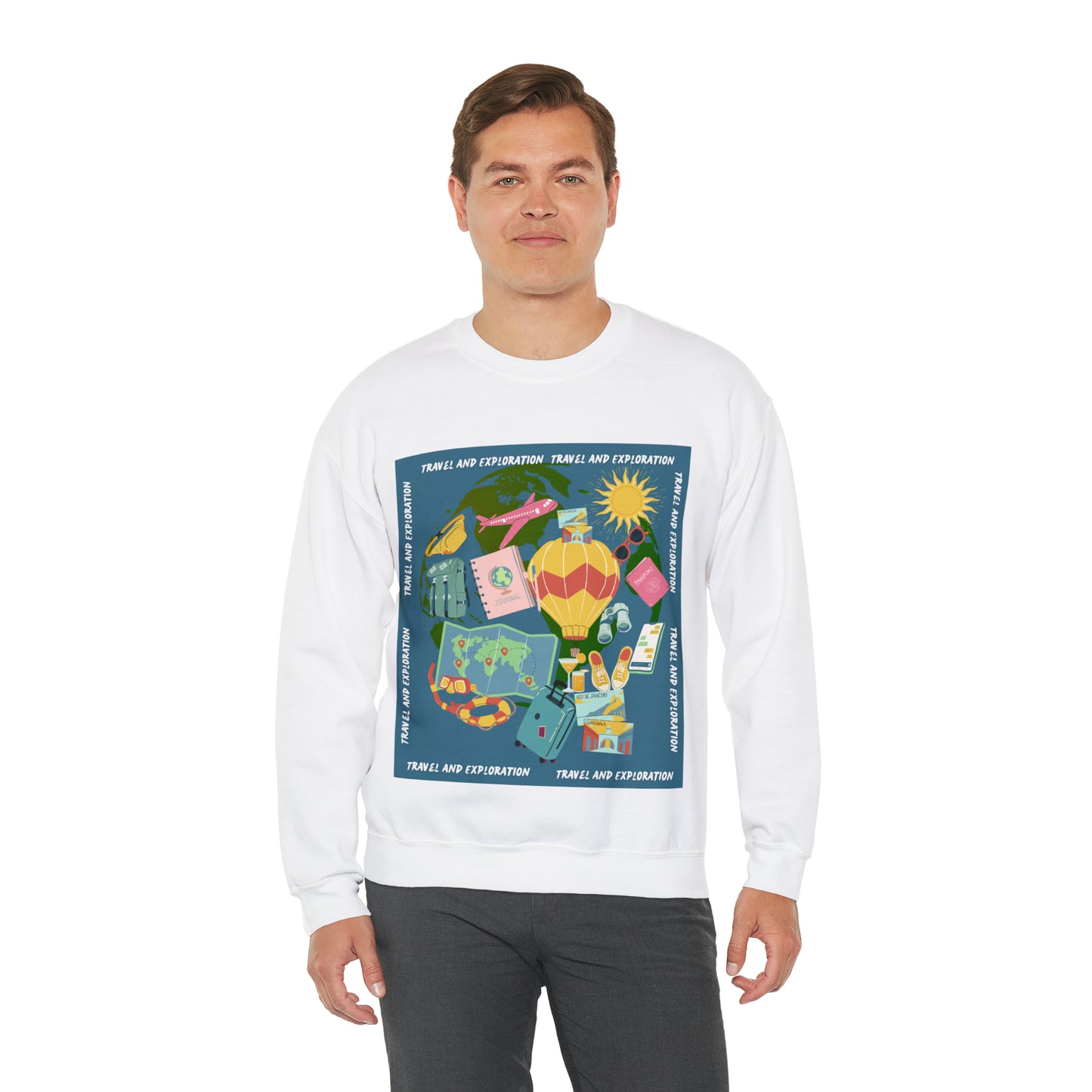 Travel and Exploration Unisex Heavy Blend™ Crewneck Sweatshirt