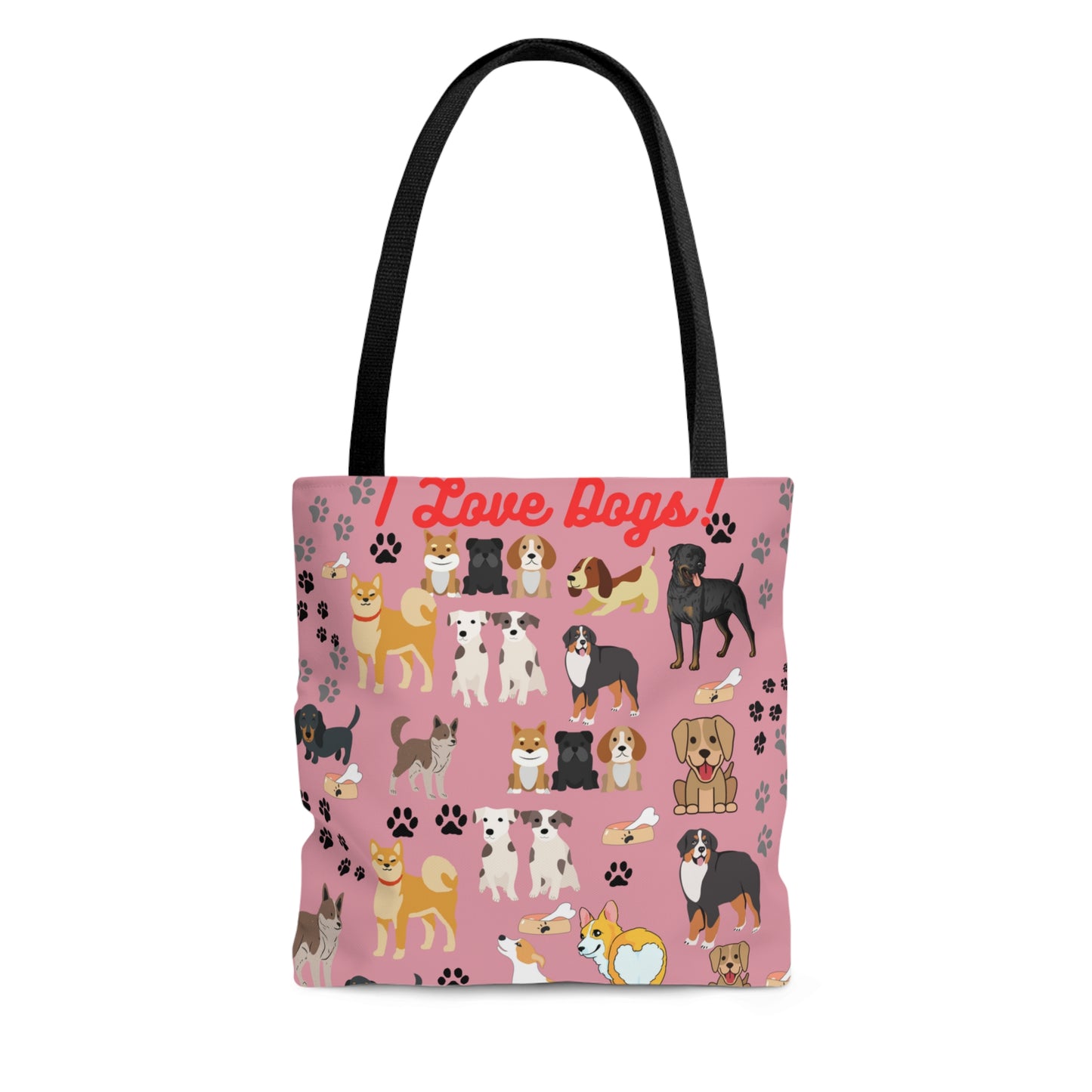 I Love Dogs Tote Bag (AOP)