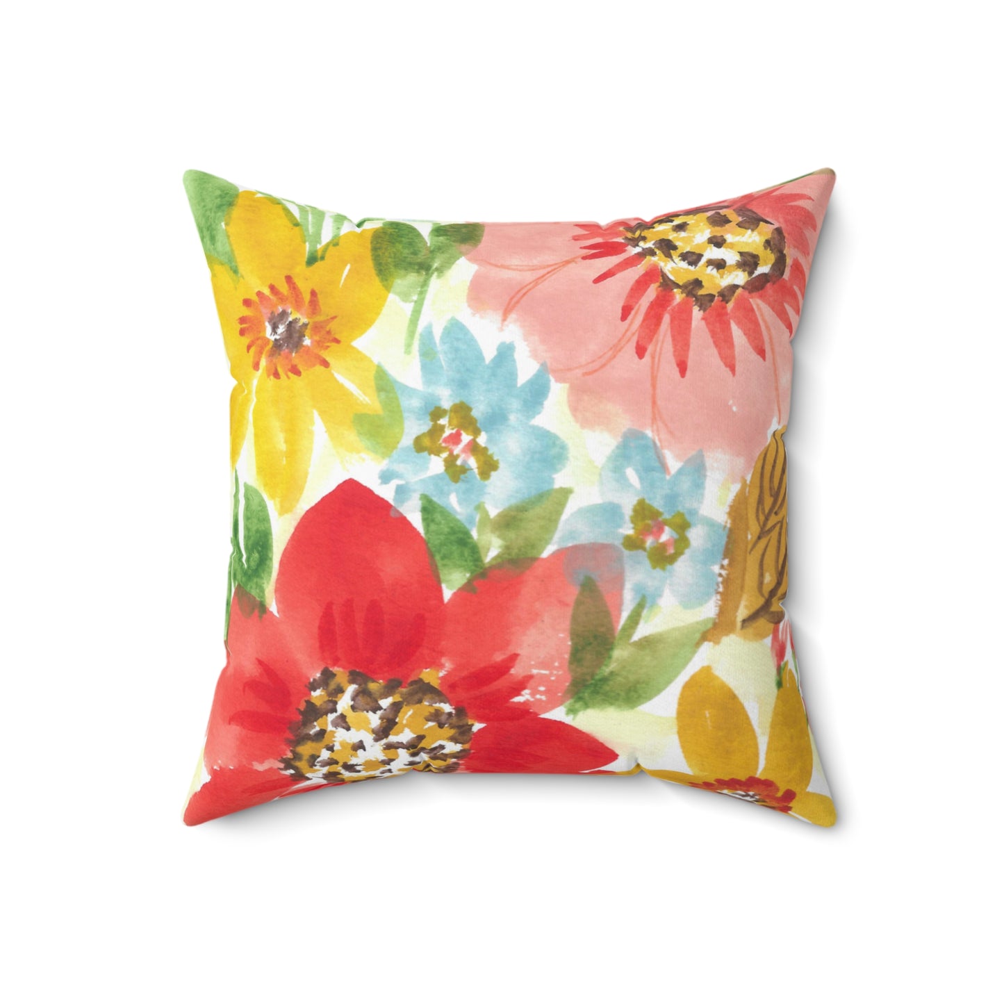 Fun Floral Bouquet Spun Polyester Square Pillow