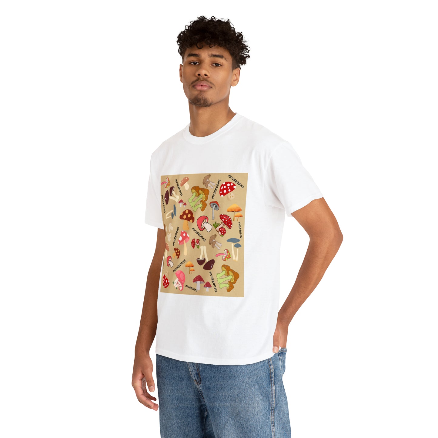 Mushroom Design Unisex Heavy Cotton Tee