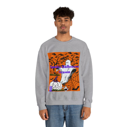 Spooky Halloween Season Orange Unisex Heavy Blend™ Crewneck Sweatshirt