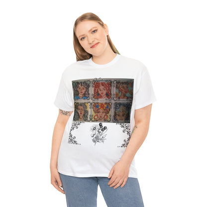 Vintage with comic art Unisex Heavy Cotton Tee